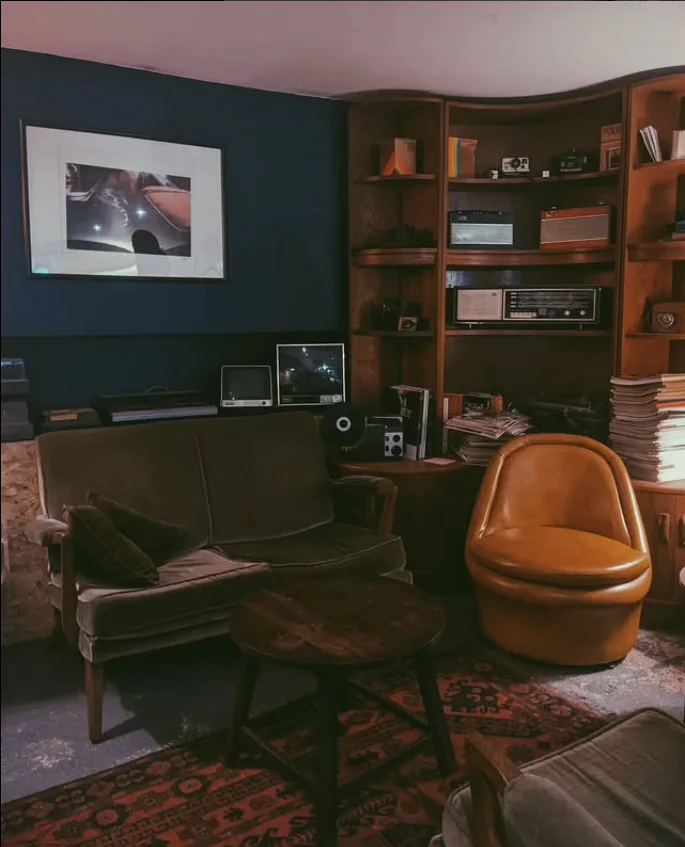 A vintage interior observed in warm light